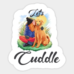 Dog Cuddle Time Sticker